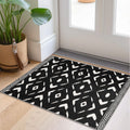 KILOCOCO Small Area Rug 2x3 Entryway Rug Moroccan Rug Indoor Door Mat Machine Washable Non Slip Throw Rug for Bedroom Kitchen Entrance Geometric Boho Rug Bluish Black